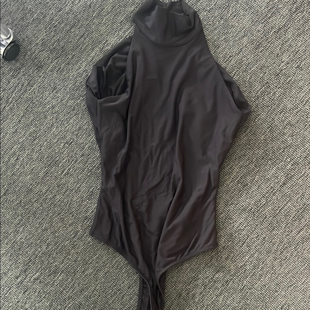 ALIX NYC Black Sleeveless Bodysuit with High Neckline